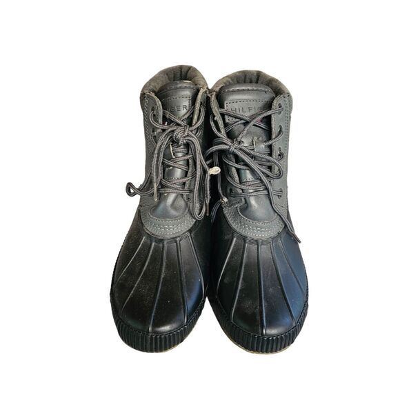 Tommy Hilfiger TM Charlie Water Resistant Leather Rubber Duck‎ Boots Gray 8 - Picture 1 of 6